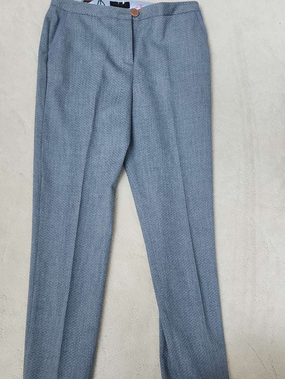 Ted Baker London Gray Textured Trousers